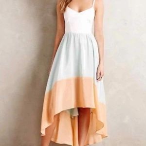 Hutch Anthropologie Capay Colorblock High Low Midi Dress Medium M